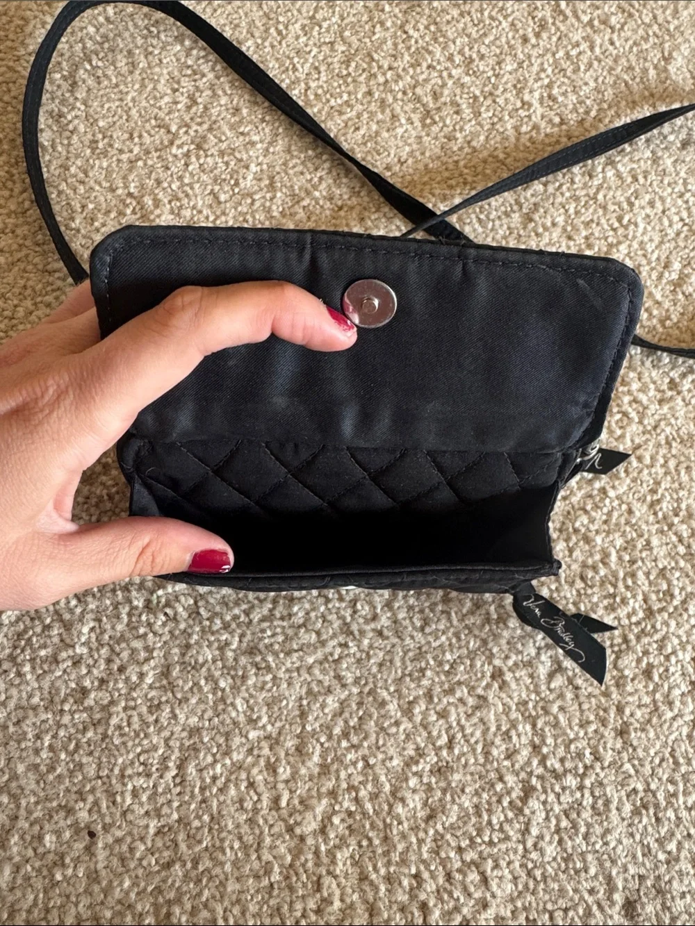 Vera Bradley Black Quilted Crossbody Wristlet